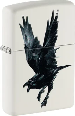 Produktbild von Zippo Feuerzeug Raven Bird Weiß Matt 60007030 Benzin windfest nachfüllbar