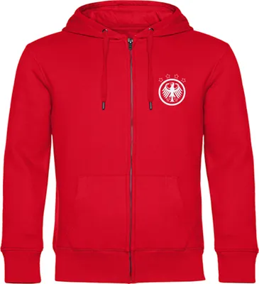 Produktbild von multifanshop Kapuzen Sweatshirt Jacke - Deutschland - Adler Retro, rot, Größe M