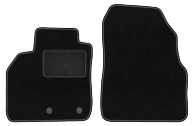 Produktbild von Velours-Fußmatten Vorne für Renault Scenic II 2003-2009 (Minivan) – 2-tlg, Schwarz, passgenau – Wielganizator LUX