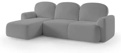 Produktbild von Ecksofa mit Schlaffunktion und Bettkasten Bulu links Steinnebel
