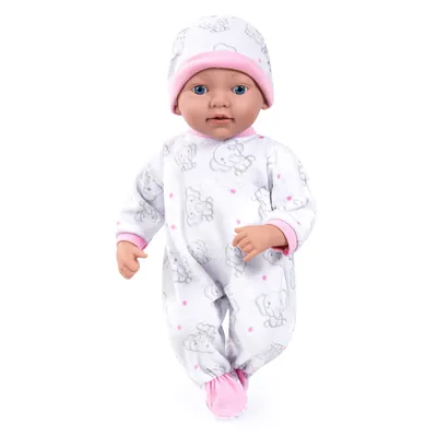 Produktbild von Bayer Design 93827AB Reborn Babypuppe, geschlechtsecht, realistisch, Schnuller, Flasche, Decke, 38 cm, weiß