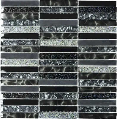 Produktbild von Glasmosaik XCM ST NB schwarz 29,8x30,4 cm