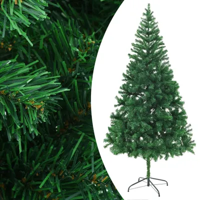 Produktbild von vidaXL Künstlicher Weihnachtsbaum Beleuchtung Kugeln 210cm 910 Zweige