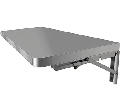 Imagen del producto de Mesa de acero inoxidable para pared, con diseño plegable, ideal para la cocina