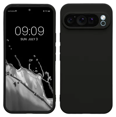 Produktbild von kwmobile Handyhülle für Google Pixel 9 Pro XL Hülle - weiches Handy Silikon Case - Schutzhülle Cover - Schwarz matt