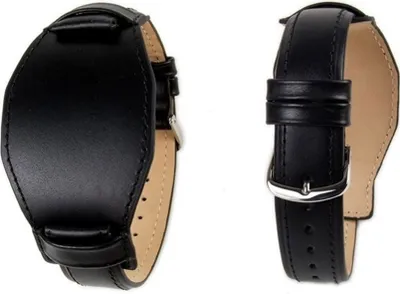 Produktbild von Minott Uhrenarmband 18mm | Leder Unterlegband schwarz 203161810