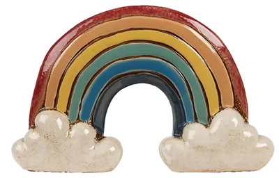 Zdjęcie produktu dla Doniczka Clayre & Eef 26x9x16 cm czerwona ceramiczna tęcza
