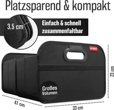 Produktbild von Famanu Kofferraum-Organizer Faltbar und Stabil - Praktische Aufbewahrung für Auto (schwarz)