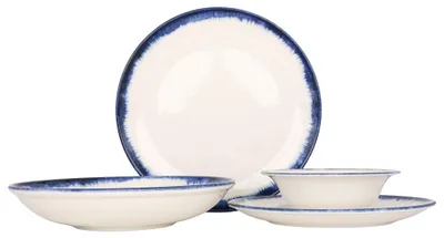 Zdjęcie produktu dla Zestaw naczyń Kütahya Porselen (duży) – Azure – 24-częściowy – dla 6 osób – porcelana