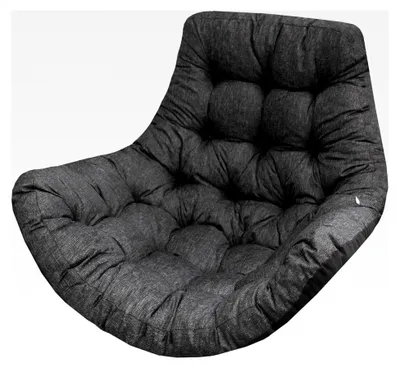 Produktbild von Hängesessel Kissen, Polster, Auflage für Hängeschaukel aus Polyrattan und Rattan - Runde Sitzkissen und Rückenkissen für Hängesitz - Indoor & Outdoor - Schwarz Ökoleinen