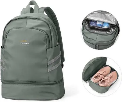 Produktbild von Famanu Damen Rucksack mit Schuhfach und wasserdichtem Fach - Leichte Freizeit-Schultasche
