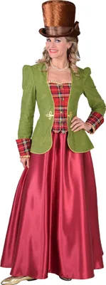 Produktbild von M218124-L grün-rot Damen Rokoko Steampunk Kostüm Viktorianische Dame Gr.L