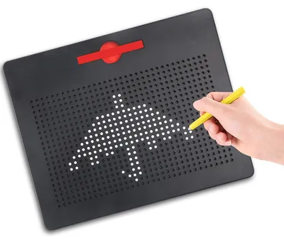 Immagine prodotto di Lavagna magnetica per bambini - Grande, nera, con penna giocattolo