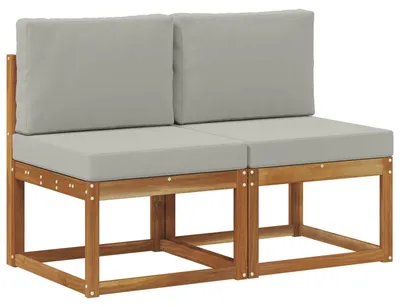 Produktbild von vidaXL 2 Stück Outdoor Mittelsofa Massivholz Akazie Natur