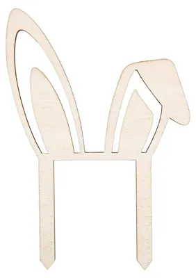 Produktbild von Ostertorte Deko Hasenohren Cake Topper für Ostergebäck Holzstecker natur