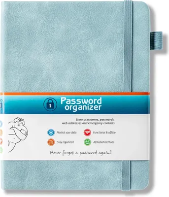 Zdjęcie produktu dla Gadget Master Password Organizer, 130 Seiten, alphabetisch sortiert, Hardcover, Stiftschlaufe