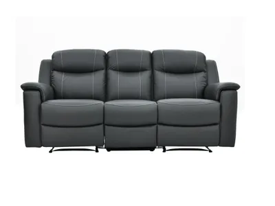 Produktbild von 3-Sitzer Ledersofa EVASION mit Relaxfunktion - Grau