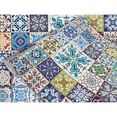 Produktbild von Klebefolie Möbel 45x25 cm - Türkische Mosaik - Möbelfolie selbstklebend in Deko-Stil - Folie für Möbel zur Renovierung von Türen, Schränken und Regalen - Möbelfolie dekorativ und pflegeleicht