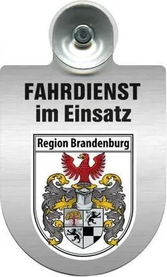 Produktbild von Einsatzschild Windschutzscheibe incl. Saugnapf - Fahrdienst im Einsatz - 309458 - incl. Regionen nach Wahl Color - Region Brandenburg