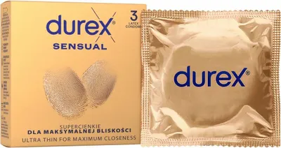 Zdjęcie produktu dla Durex Sensual prezerwatywy supercienkie dla zwiększenia wrażliwości 3 sztuki