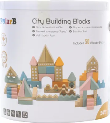 Image de Viga PolarB Blocs de ville en bois 50 pièces Montessori