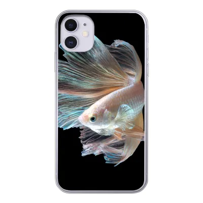 Produktbild von MuchoWow® Handyhülle Schutzhülle Hülle für iPhone 11 Fisch - Schwanz - Schwarz Silikon Softcase Handy Hülle - Handytasche