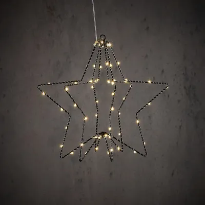 Obrázok produktu pre Luca Lighting LED hviezda 3D 60 LED teplá biela interiérová batériová 30 cm čierna