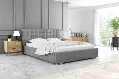 Obrázek produktu pro Manželská postel 160x200 LAURINDA 1 s úložným prostorem - světle šedá