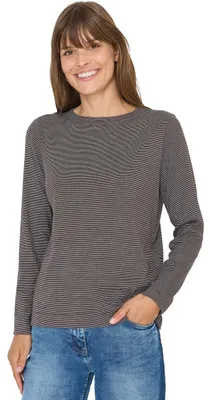 Productafbeelding van Cecil shirt met fijne strepen, kleur Tartufo Brown, maat S