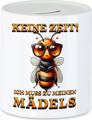 Produktbild von Keine Zeit! Ich muss zu meinen Mädels Spardose Bienenzüchter Imker Honigbiene Bienenstock