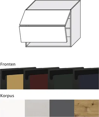 Produktbild von Küchenklapphängeschrank VELDEN 90x72cm Hochfaltklappe grifflos matt Farbe dab artisan - smaragdgrün (emerald super mat (VE-W8B/90-AV)