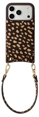Immagine prodotto di Custodia posteriore in vera pelle Selencia Nova con cordino e portafoglio per Apple iPhone 17 Pro - Colore beige elegante