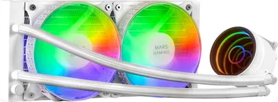 Produktbild von Mars Gaming MLONE240, Flüssigkeitskühlung, 12 cm, Weiß