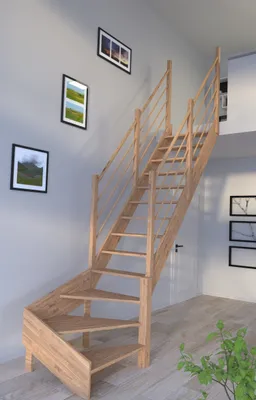 Zdjęcie produktu dla Schody drewniane Rhodos w ¼ spiralne prawe - dębowe - drewniane - balustrady obustronne - bez podstopnic