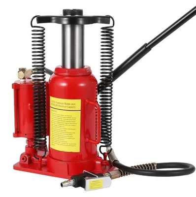 Image de Cric à bouteille - Pneumatique-hydraulique - 20 t - Plage de levage : 26–51 cm - Pneumatique et manuel - Pour camions, SUV, camping-cars - Métal