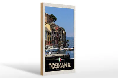 Produktbild von Holzschild Reise 20x30cm Toskana Italien Gebäude Meer