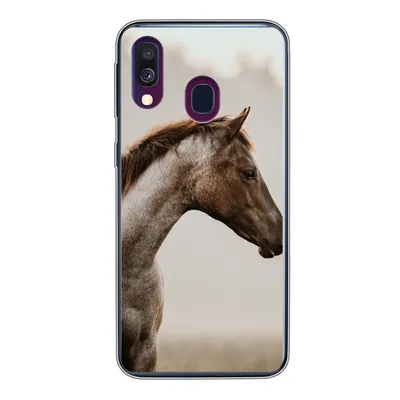 Produktbild von MuchoWow® Handyhülle Schutzhülle Hülle für Samsung Galaxy A40 Pferd - Nebel - Natur Silikon Softcase Handy Hülle - Handy-Tasche