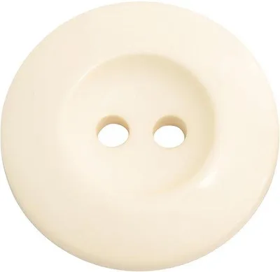 Zdjęcie produktu dla Zestaw guzików do szycia, 10 sztuk, ø25x4 mm, 2 otwory, kolor ecru, tworzywo sztuczne
