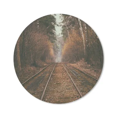 Produktbild von MuchoWow® Mauspad Mousepad Bahnstrecke - Weg - Wald - Baum 30x30 cm - Mousepads - Maus Mat - Pad - Mausunterlage - Tischunterlage - Schreibtischmatten