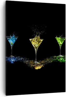 Produktbild von Bild auf Leinwand - Leinwandbild - Einteilig - Cocktail trinken Alkohol Glas - 50x70cm - Wand Bild - Wanddeko - Wandbilder - Leinwanddruck - Wanddekoration - Leinwand bilder - Wandbild - PA50x70-0442