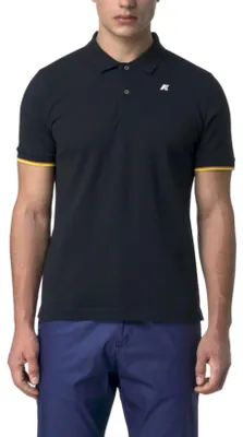 Produktbild von Herren Kurzarm-Polo in Blau mit Kontrastdetails und Logo-Applikation