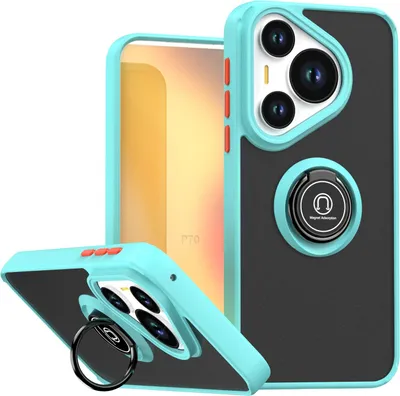 Image de Étui pour Huawei Pura 70 étui TPU translucide mat avec porte-anneau et support Bleu