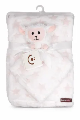 Produktbild von BotoBaby® BEIGE SCHAF - Flauschige Decke für Babys + Schmusetuch - Babydecke - 75x100 cm