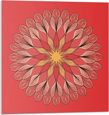 Produktbild von Blumenmandalamuster – Selbstklebend – Wandverkleidung – Wandpaneel – Wanddeko – Dekorative Wandpaneele – 3D Wandpaneele – Wandgestaltung selbstklebend – 4 Stück 50 x 50 cm