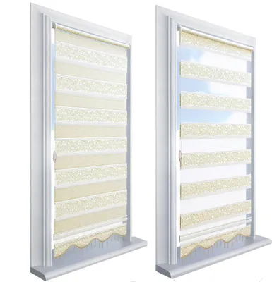 Produktbild von Doppelrollo Duorollo Zebrarollo Raffrollo Vintage Muster Fensterrollo Klemmrollo 50 cm 200 cm