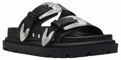 Produktbild von Steve Madden - Schnalle Pantoffeln für Damen, Leder GT26980 (37 EU) (Schwarz)