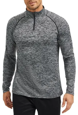 Produktbild von Herren Laufshirt mit kurzem Reißverschluss und Stehkragen