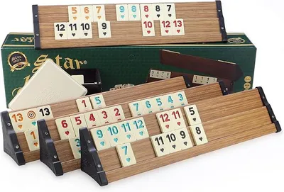 Imagen del producto de SEMUS - Juego de Rummy y Okey con fichas de melamina, juego de Okey de plástico