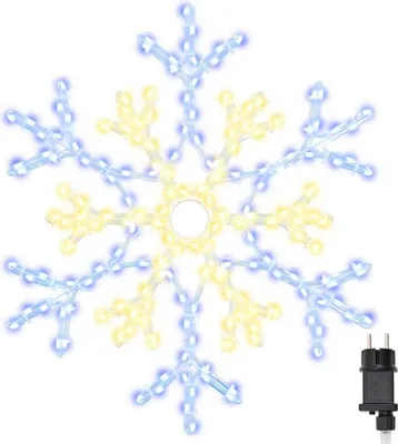 Image de vidaXL Flocon de neige Noël Blanc chaud 56 x 49 x 0,7 cm PVC
