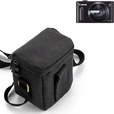 Produktbild von K-S-Trade Umhängetasche kompatibel mit Canon PowerShot SX610 HS Schulter Tasche Tragetasche Kameratasche Fototasche schwarz Schutzhülle